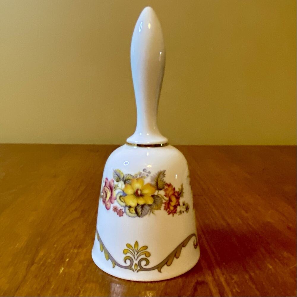 Porcelain Bell Bareuther Bavaria, Germany Floral Decoration Holiday Thanksgiving